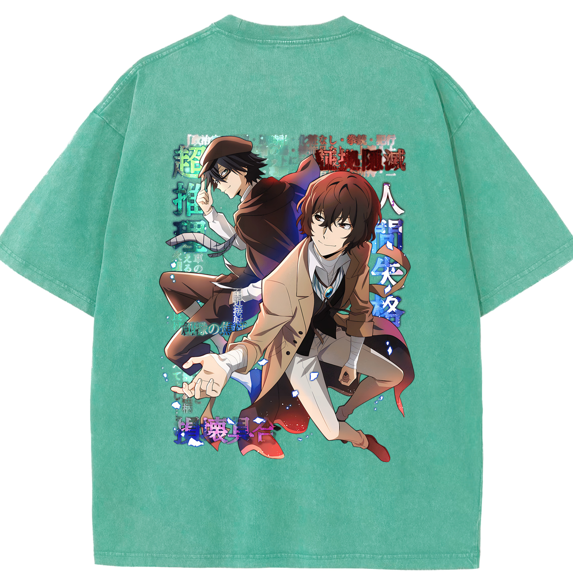 （画像用） 文豪ストレイドッグス Bungo Stray Dogs 綿100% ヴィンテージ風 半袖Tシャツ（背面プリント）